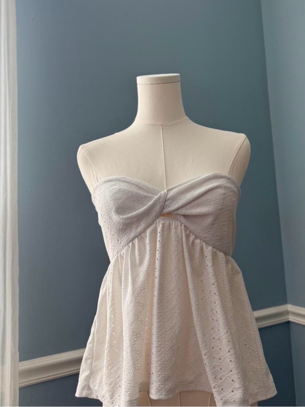 Eyelet Peplum Top